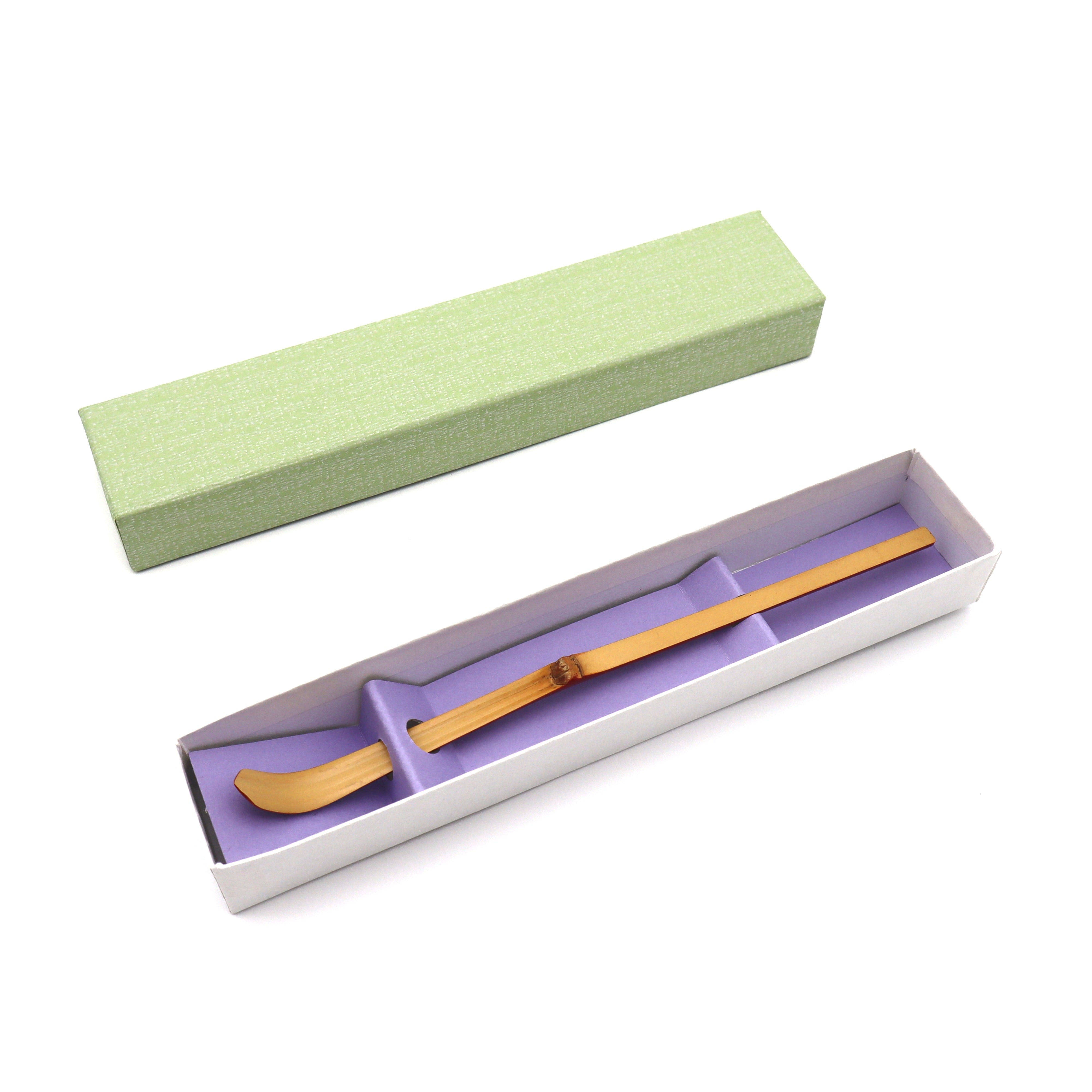 Red Sakura Maki-e Matcha Tea Scoop | Japanese Cherry Blossom Chashaku