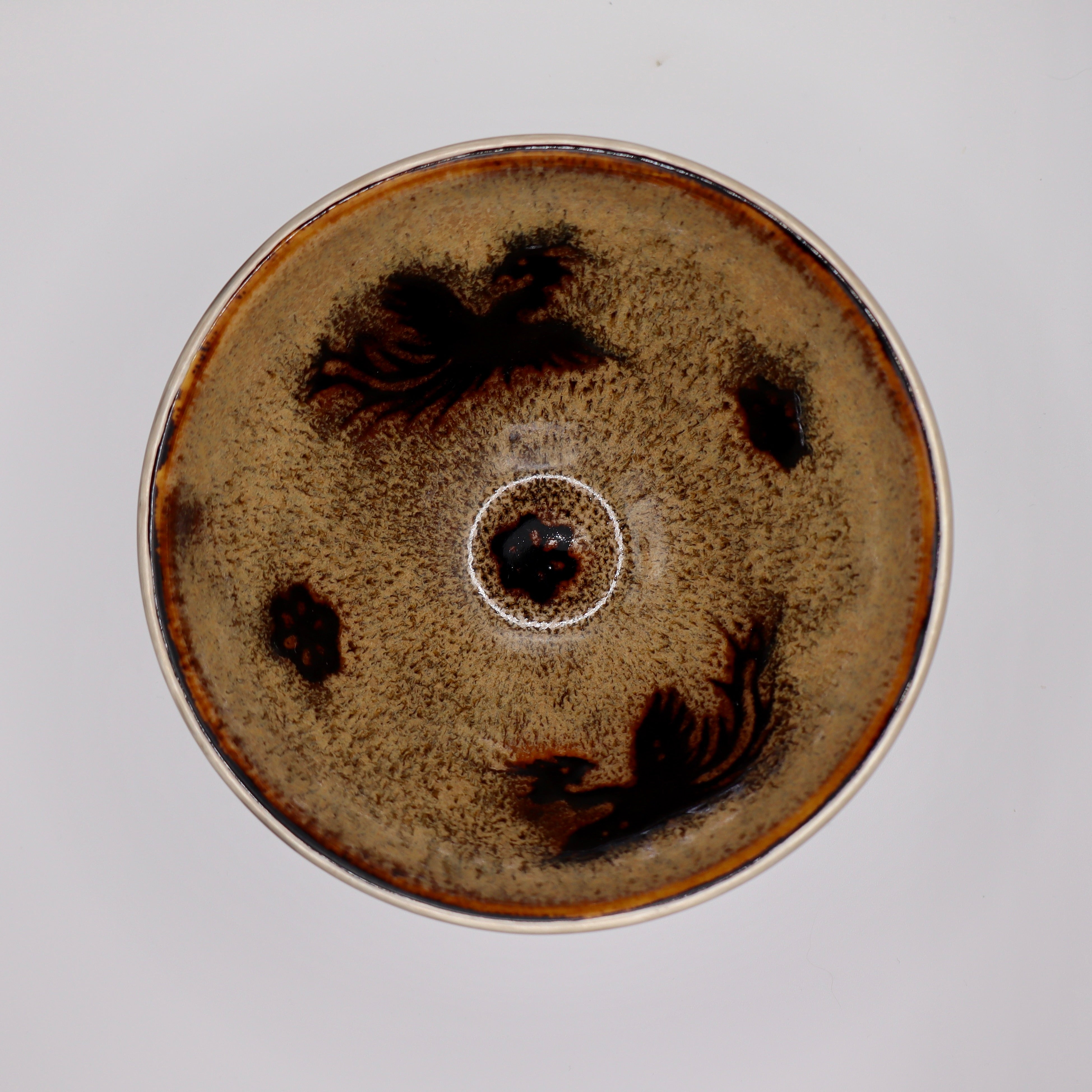 Japanese "Tortoise Shell" Tenmoku Chawan with Signed Box