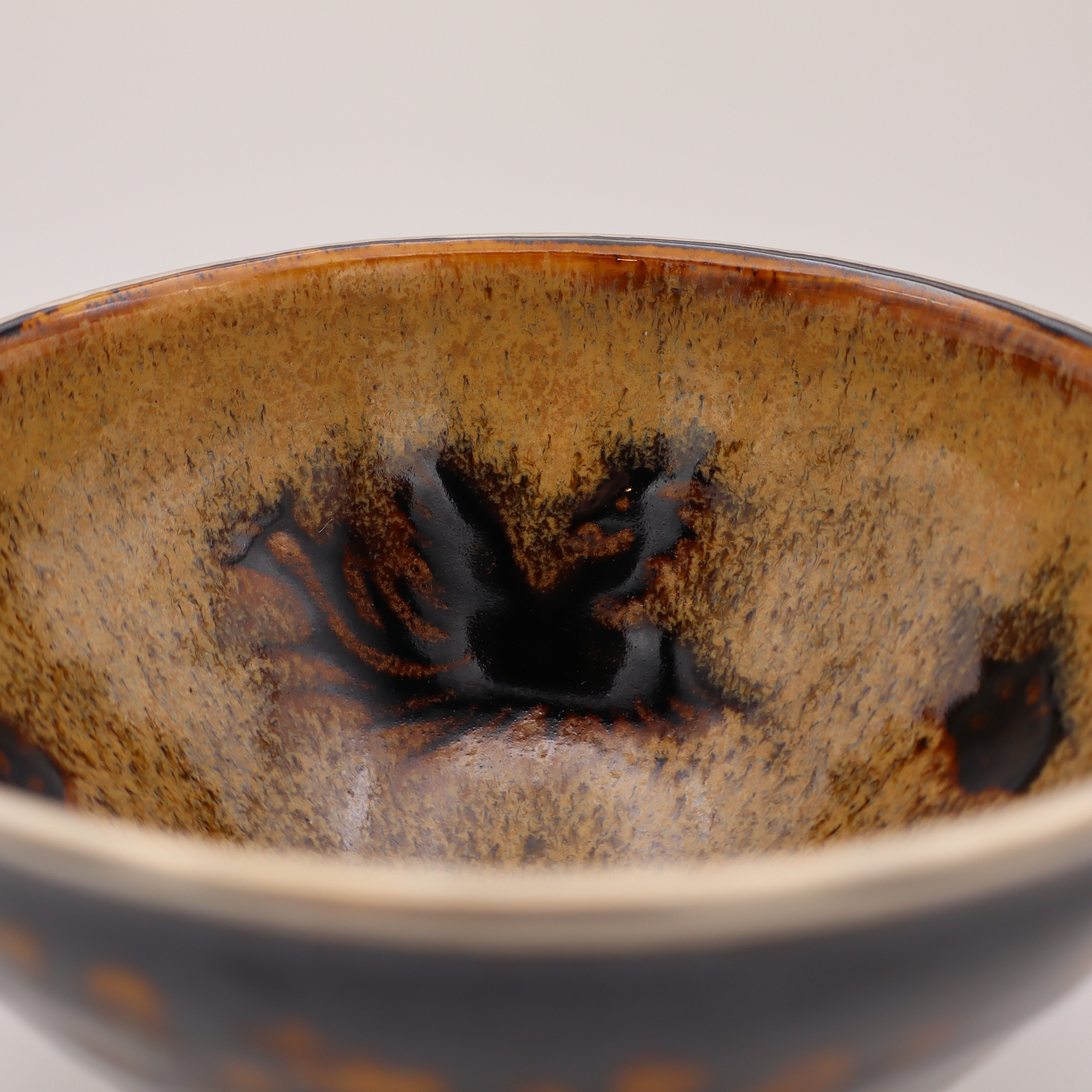 Japanese "Tortoise Shell" Tenmoku Chawan with Signed Box