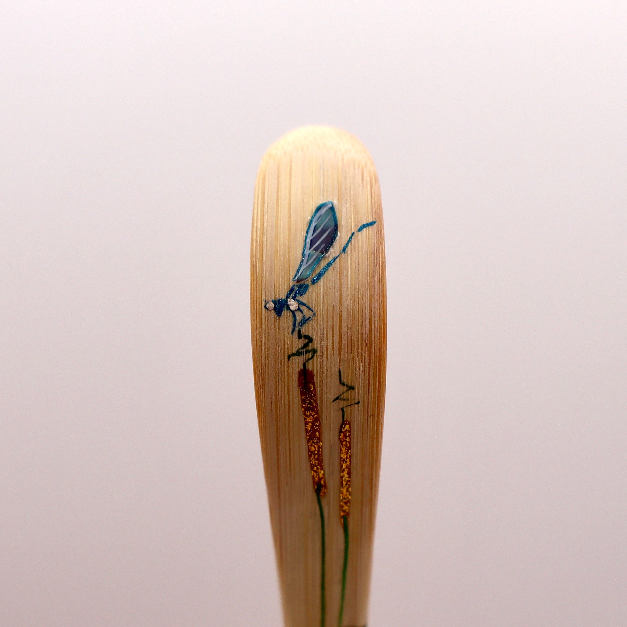 Hand Painted Dragonfly Chashaku Scoop