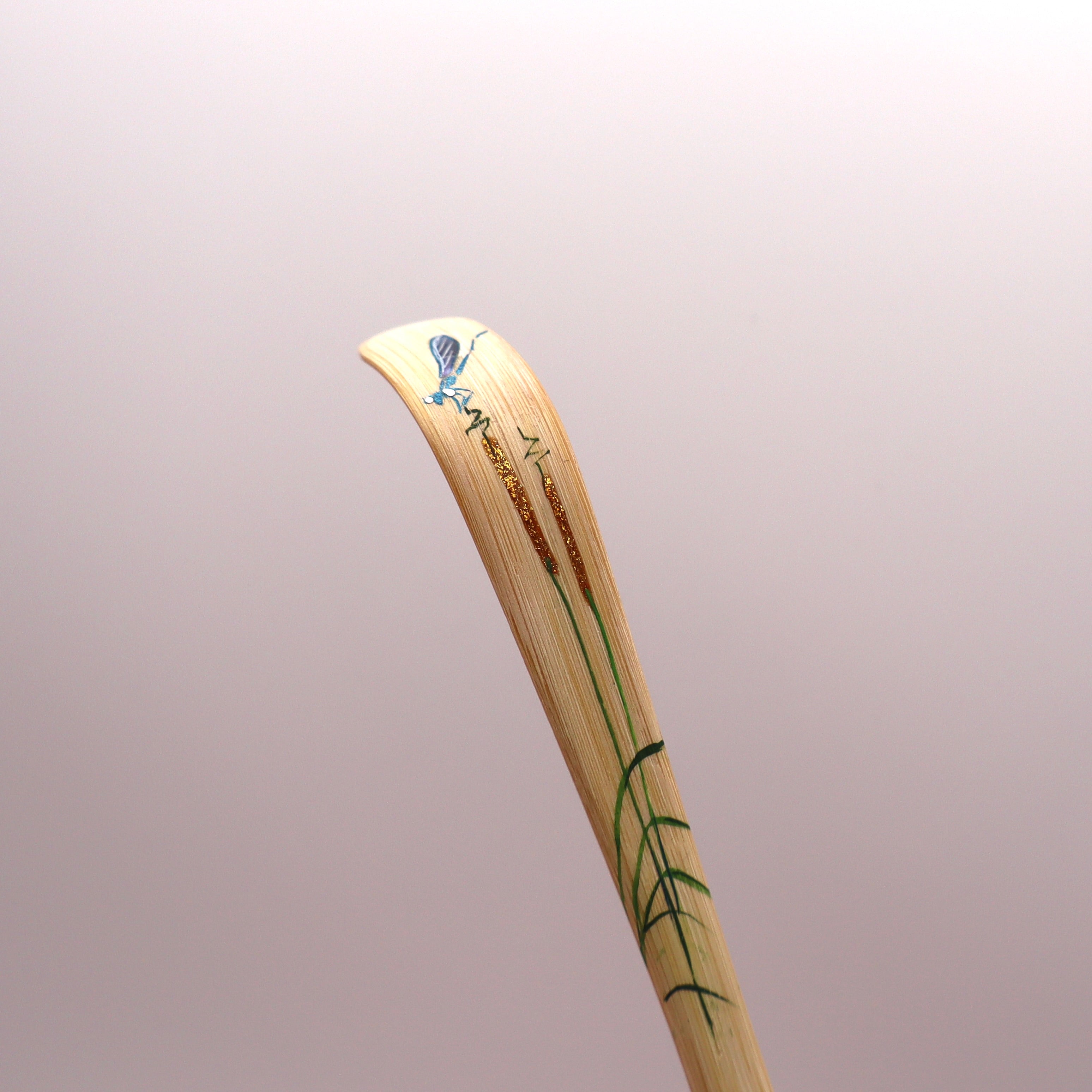 Hand Painted Dragonfly Chashaku Scoop