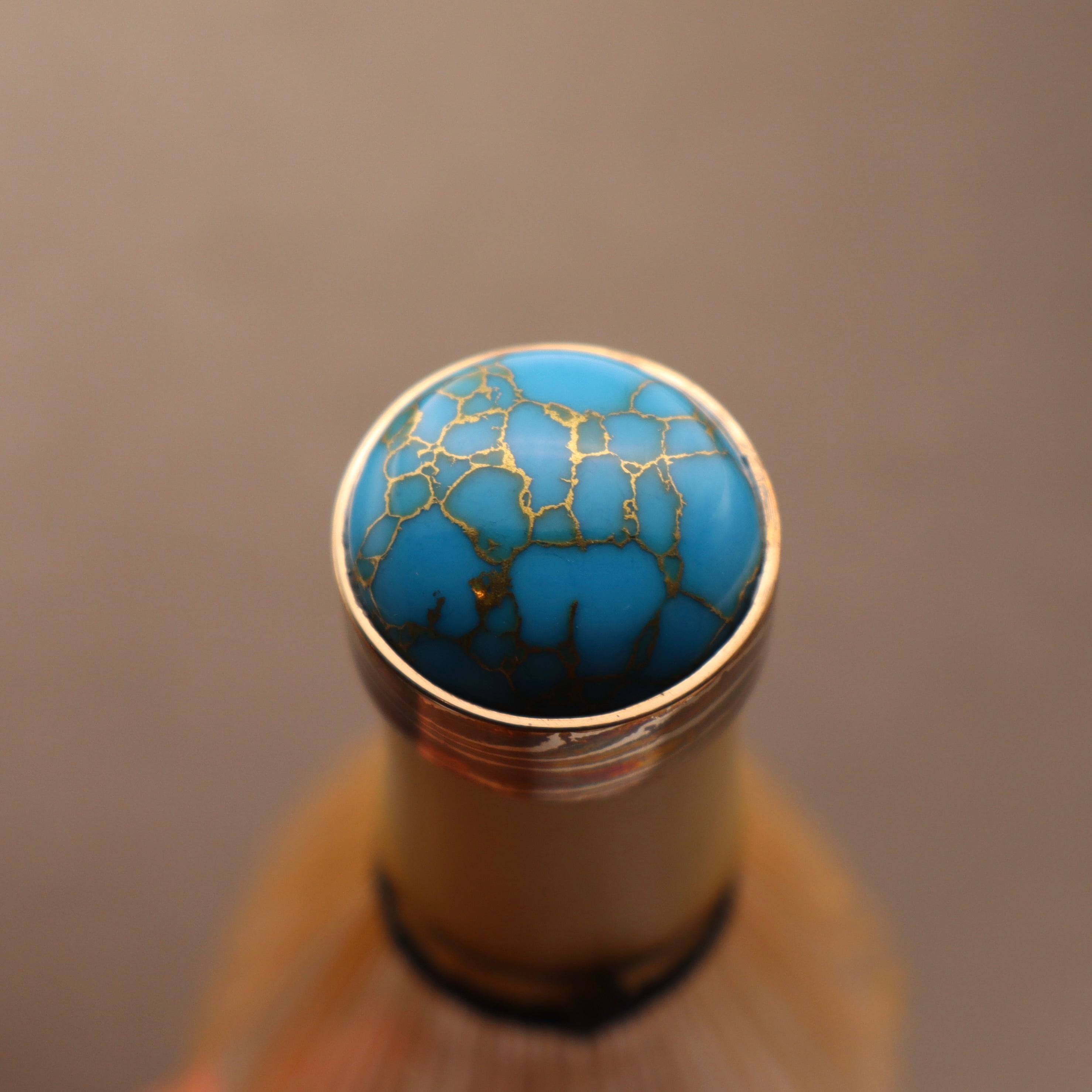 Mokume Gane Chasen Whisk in Turquoise Color