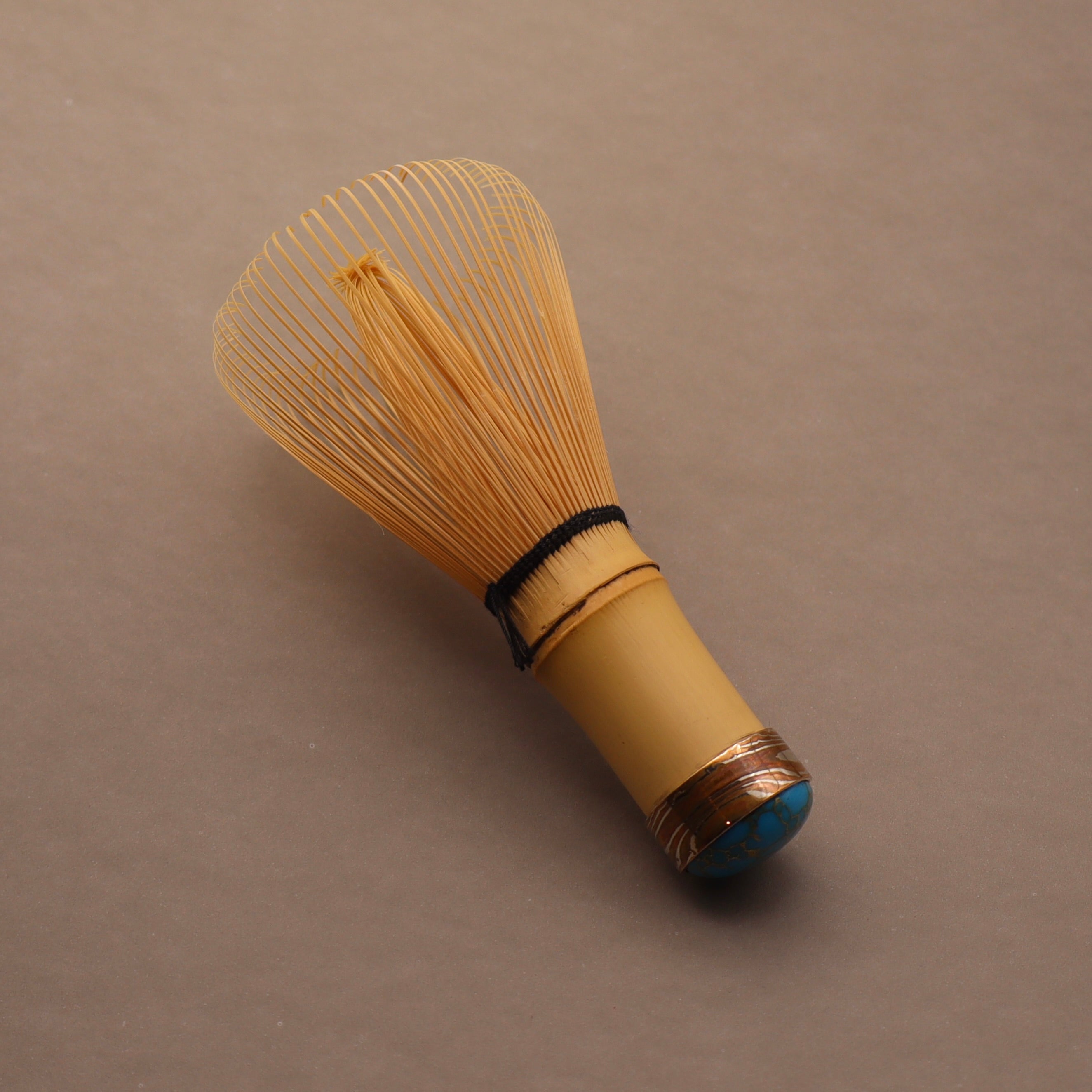 Japanese Mokume Gane Chasen Whisk in Turquoise Color