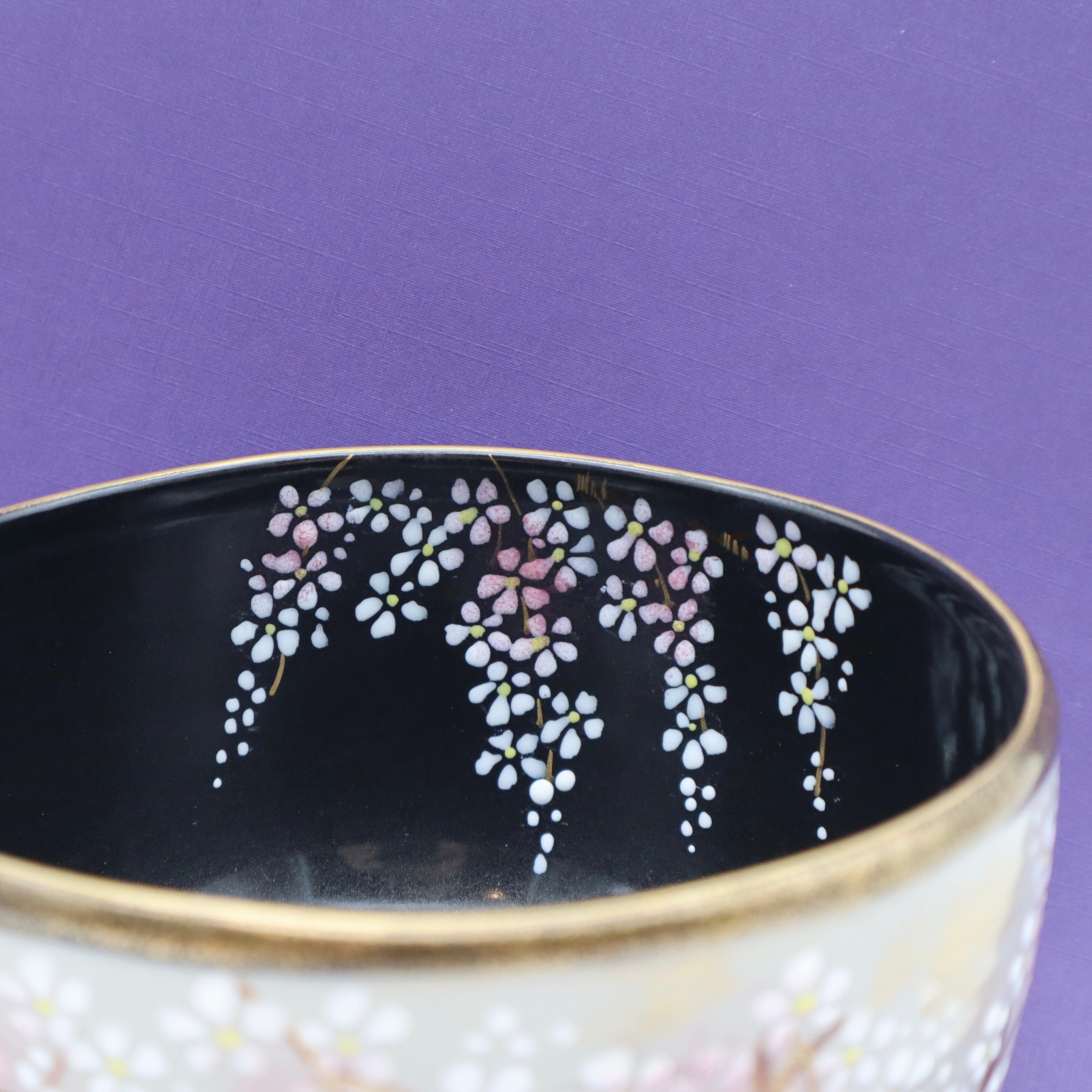 Cherry Blossom Matcha Chawan Bowl with Signed Box