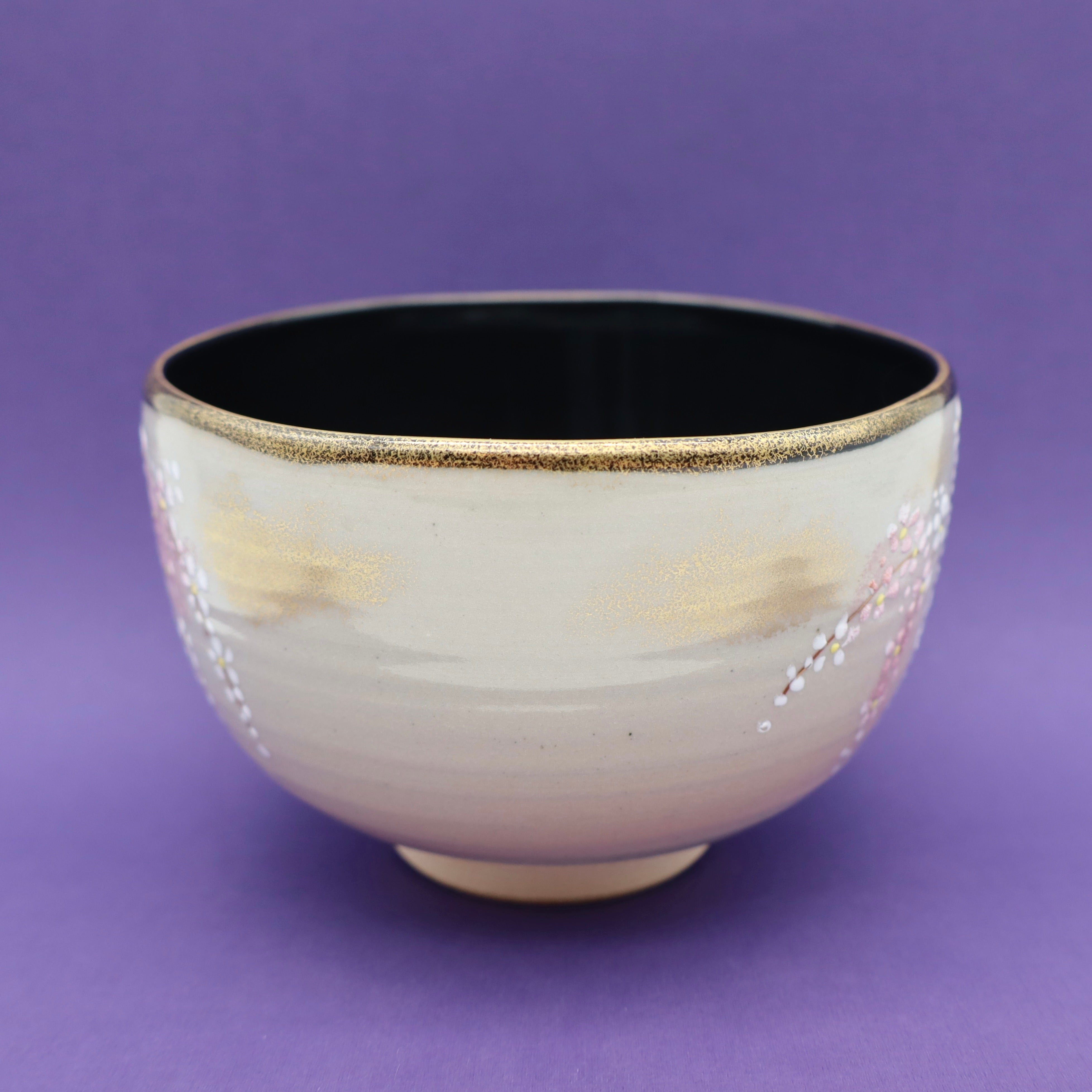 Cherry Blossom Matcha Chawan Bowl with Signed Box