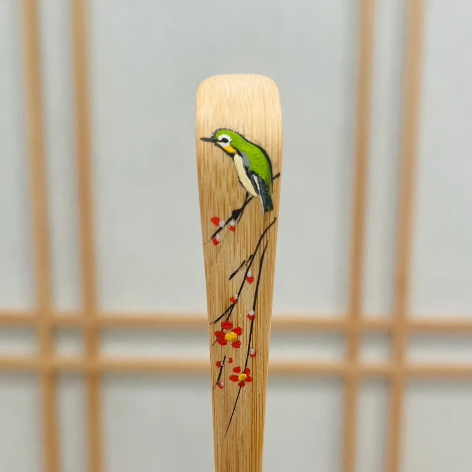 "Bird on a Plum Tree" Chashaku Scoop