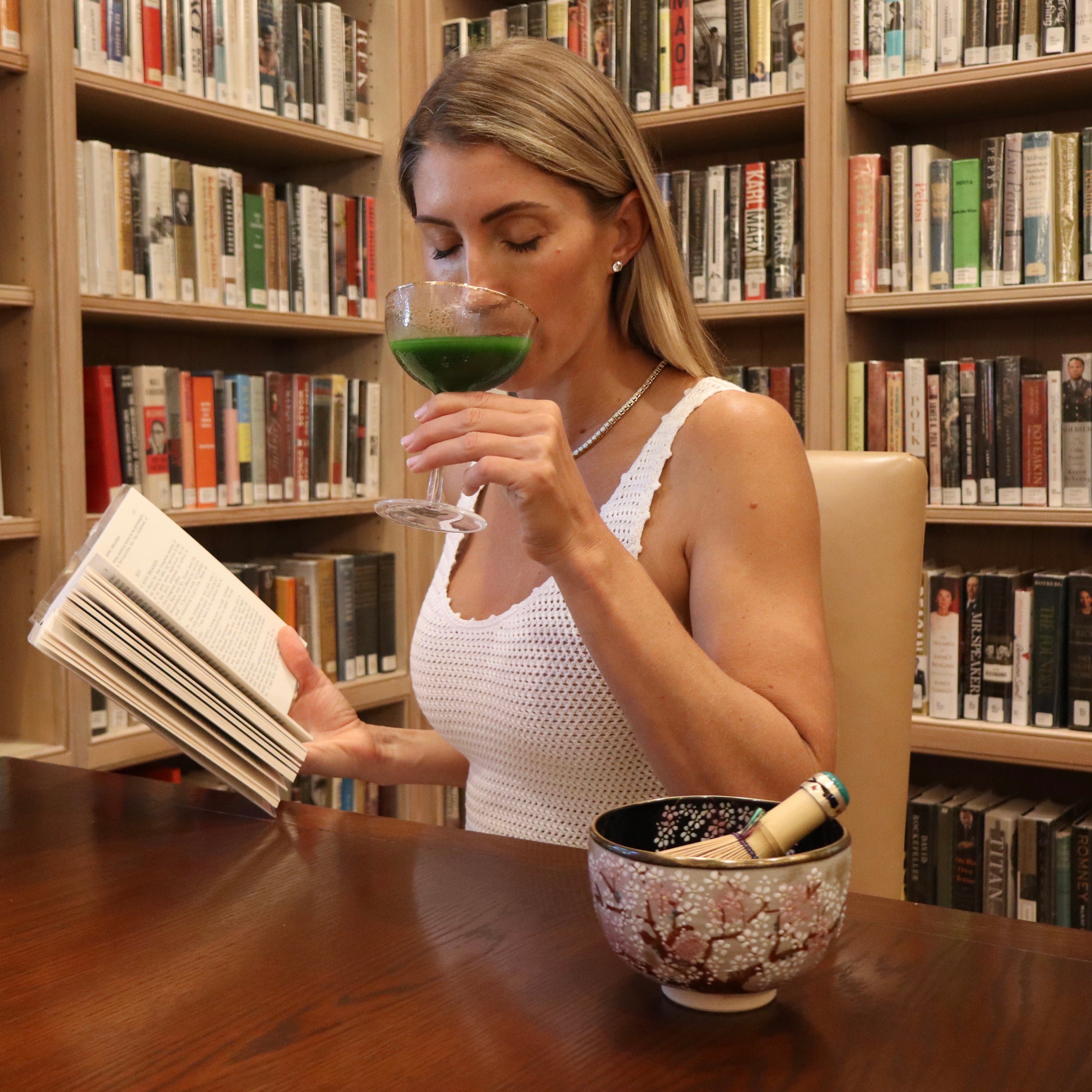 Cherry Blossom Matcha Chawan Bowl with Signed Box