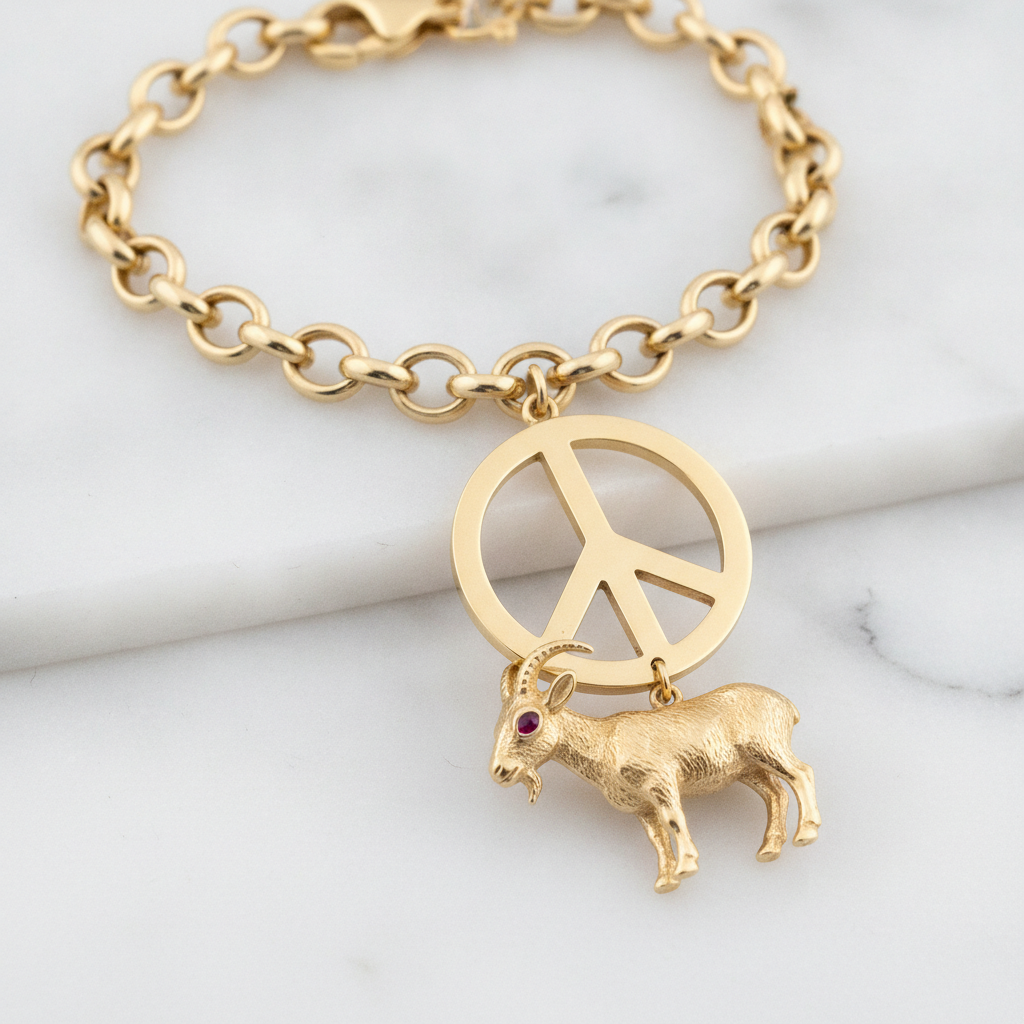 Custom 14K Gold Ruby Bracelet